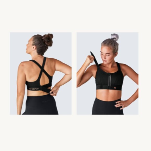 SHEFIT Ultimate Sports Bra High Impact Fully Adjustable Gym Black Women's Medium - Picture 2 of 15
